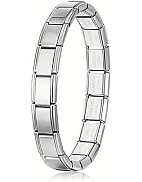 Stainless Steel Bracelet, Flexible, Silver, 18 cm