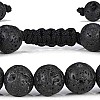 Tiger Eye Mens Bracelet - 8mm Lava Rock Stone Anxiety Stress Relief Adjustable Aromatherapy Essential Oil Diffuser Bracelet Gifts for Men - Black