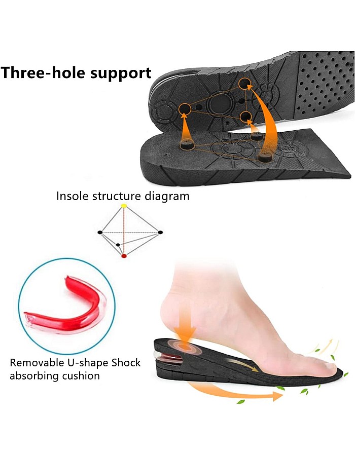 TUSCAN'S Height Increase Insoles for Men, Shoe Height Inserts to Make You Taller, Multi-Layer Invisible Boosting Lifts Soles for Women Kit with Air Cushion Heel Height 3.54 Inch(4 Layer)