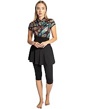 3 Piece Tankini Set - Skirt - Leggings