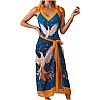 Showday European American Women's Bikini Bathing Suit Women's One Piece Swimsuit with Beach Cover up Wrap Skirt Floral Tummy Control Tankini Set 2 Piece Swimsuit Outfits