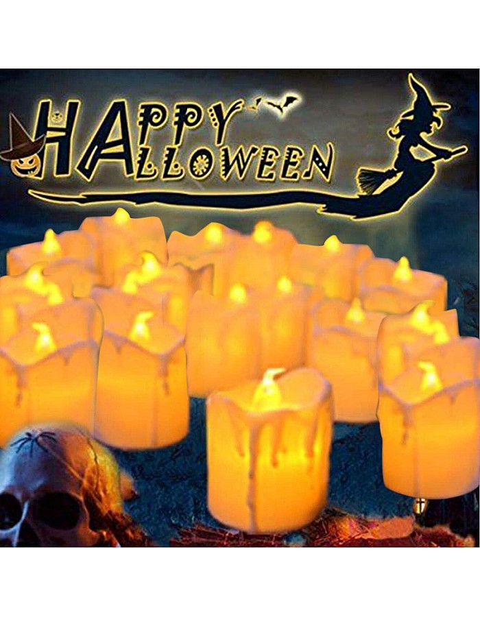 Wonka LOGUIDE LED Flameless Votive Candles with Timer, Battery Operated Fake Candles, Pack of 12