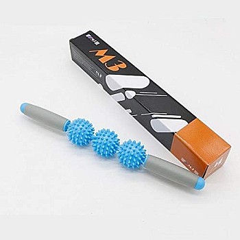 Fascia Muscle Relaxation Massage Stick Gear Shaft Three Roller Ball Hedgehog Movement Fitness Yoga Rods