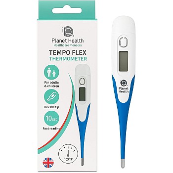 Tempo Flex Digital Thermometer | Flexible Tip | Fast & Accurate Reading | Safe For Adults & Kids