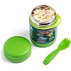 Stephen Joseph Insulated Dinosaur Food Jar for Kids | Hot Cold Lunch Container with Attached Spork | Double Wall Stainless Steel Thermos for School, Toddlers & Travel