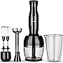 TORNADO Hand Blender 1000 Watt Chopper Whisk Black THB-1000MC