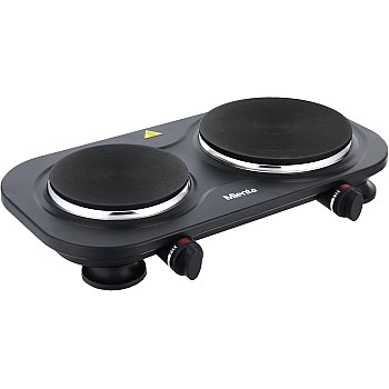 Mienta HP41225A Duetto Hot Plate, 2 Burners, 2500 Watt - Black