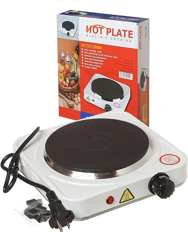 hot plate single burner hotplate cooking stove cooker heater for cooking, non-stick coating, overheat protection electric cooking (1000 W)