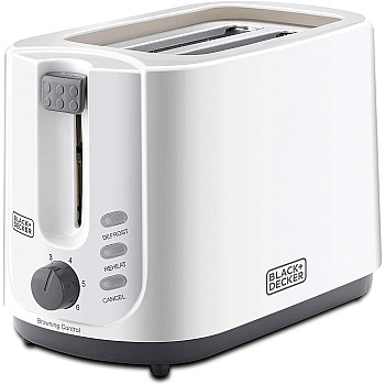 Black & Decker 750W 2 Slice Cool Touch Bread Toaster, White - ET125-B5