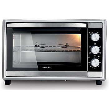 KENWOOD 45L Toaster Oven - Oven Toaster Grill Large Capacity Double Glass Door Multifunctional with Rotisserie and Convection Function for Grilling, Toasting, Broiling, Baking, Defrosting MOM45 Silver