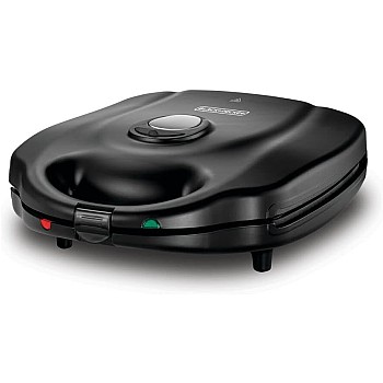 Black & Decker 1400W 3-in-1 4 Slice Sandwich & Waffle Maker with 180 Degree Grill Mode with Interchangeable Plate, TS4130-B5, 2 Years Warranty