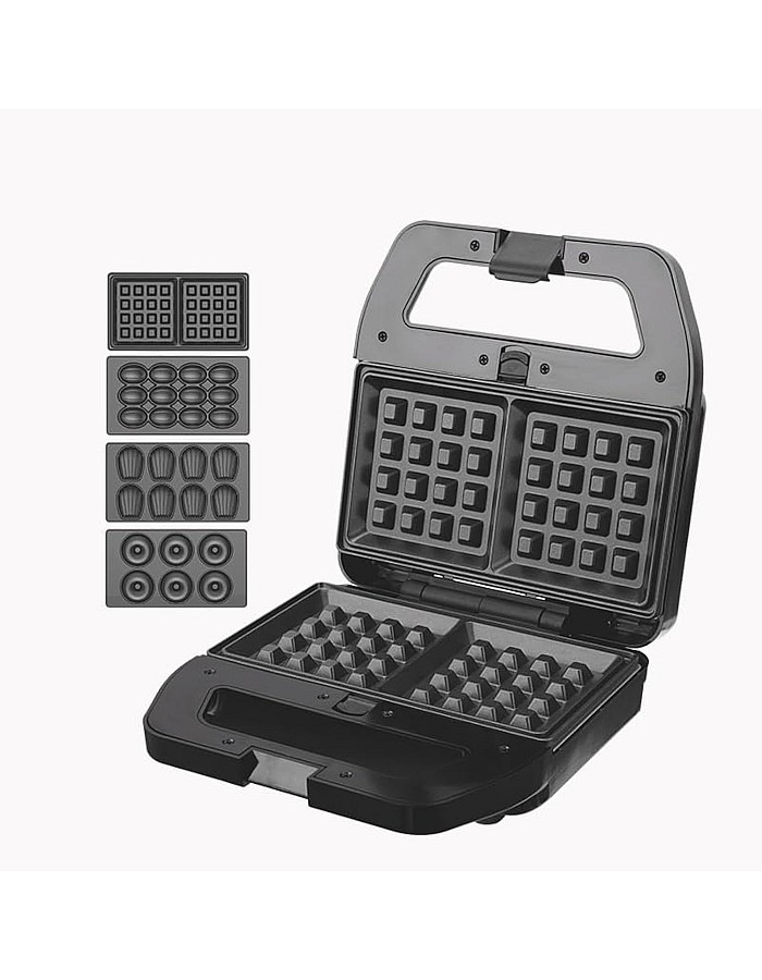 DSP Sandwich maker & Waffles, Nuts, Donuts, Shells MAker 4 * 1 with thermostat 800W KC1237 Black*Silver