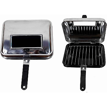 Stainless Steel Grill Pan with Glass Open