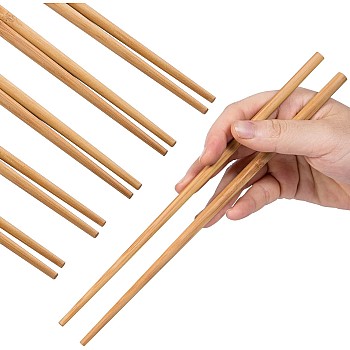 10 Pairs of Bamboo Chopsticks, Reusable Natural Healthy Bamboo Chopsticks 9.8 Inch Chinese Classic Style for Kitchen, Dining Room, Gourmet, Noodles