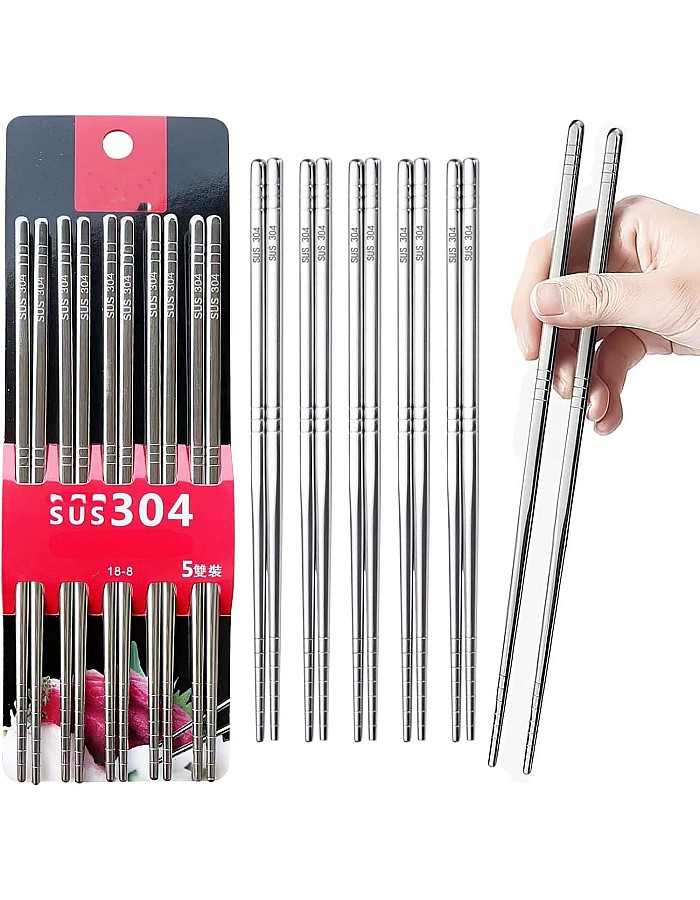 Next Store Reusable Stainless Steel Kitchen Chopsticks