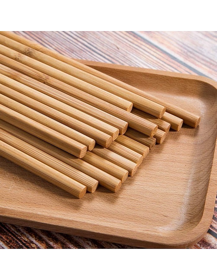 Reusable Chopsticks Chinese Natural Bamboo Long Lightweight Wood Eating Cooking-10 Pairs Gift Sets Dishwasher, 9.8Inch /25cm