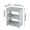 Generic 3-Tier Floating Wall Shelf, Modern Rectangular Tiered Shelf with Dual Layer Design and Drainage, White