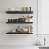 رفوف حائط خشبية MDF، تصميم عصري، مقاومة للماء والخدوش، 50×15 سم، 3 قطع، مع مستلزمات التثبيت، للمطبخ وغرف النوم والمكتب (أسود)