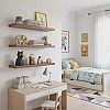 رفوف حائط خشبية MDF، تصميم عصري، مقاومة للماء والخدوش، 50×15 سم، 3 قطع، مع مستلزمات التثبيت، للمطبخ وغرف النوم والمكتب (بني)
