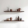 رفوف حائط خشبية MDF، تصميم عصري، مقاومة للماء والخدوش، 50×15 سم، قطعتين ، مع مستلزمات التثبيت، للمطبخ وغرف النوم والمكتب (بني)