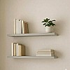 MDF Wood Wall Shelves, Modern Design, Waterproof and Scratch Resistant, 50x15cm, Set of 2, with Mounting Supplies, for Kitchen, Bedroom, Office (Grey)
