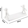 Qiikoea White Floating Shelves Humanoid Design Wall Mounted Bathroom Shelves No Drilling Waterproof Shower Organizer for Inside Shower Kitchen Storage, 2 Pack