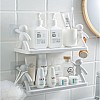 Qiikoea White Floating Shelves Humanoid Design Wall Mounted Bathroom Shelves No Drilling Waterproof Shower Organizer for Inside Shower Kitchen Storage, 2 Pack