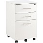 FurniFlex Under Desk 3 Drawer Wooden Pedestal Cabinet, White