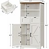 TEENFON Tall Bathroom Cabinet with Adjustable Shelf, Storage Cabinet with 2 Removble Drawers, Bathroom Storage Cabinet for Bathroom, Living Room, Dining Room, White