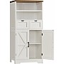 TEENFON Tall Bathroom Cabinet with Adjustable Shelf, Storage Cabinet with 2 Removble Drawers, Bathroom Storage Cabinet for Bathroom, Living Room, Dining Room, White