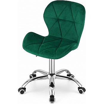 Velour Office Chair – Designer Office Chair with Geometric Padding and Chrome Base