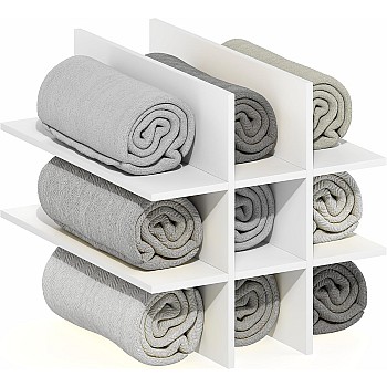Furinno Cubicle Cube Insert, 9-Compartment Cube Organizer, Geometric Shelf Accessory, Fits into Furinno Triple Thick Cubes, IKEA Kallax, for Organizers and Storage, White