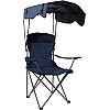 Portable Folding T-Shirt Chair Navy Blue with Cup Holder Canopy Anti-Skid Ideal for Outdoor Beach Camping Garden Patio (Mod. P0204)