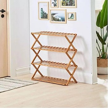 Premium Style Shoe Cabinet for Home & Office Organization (4 Tier Wood Floor) Built for Sustainability and Convenience, Perfect for Storing and Displaying Books in Total Style - Generic