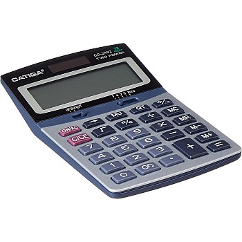 Catiga cd-2492 electronic calculator two power and 12 digits with plastic keys for office and school - multi colour