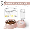 Dog Bowls, Puppy Cat Food and Water Bowl Set with Water Dispenser and Stainless Steel Bowl Detachable Gravity Pet Feeder and Waterer Set for Cats Dogs Puppy Rabbit (Pink)