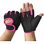 SportQ Half Finger Covers Men Cycling Fitness Gym Powerlifting Gloves Pair Cycling Gloves (XL, Pink)