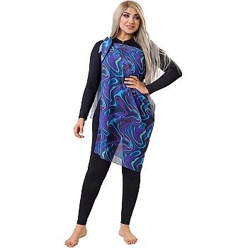 Legit Swimsuit For Women 3 Pieces - Swimsuit - Chiffon Printed Bandana - Lycra Waterproof Material