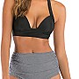 SHOWDAY Women Underwire Bikini Set High Waisted Tummy Control Swimsuit 2 Piece Push Up Bathing Suit