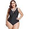 Women's Plus Size Swimwear – One Piece Tummy Control Swimsuit with Elegant Front Pleats and Unique Designs Make You Stand Out and Shine