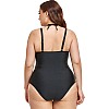 Women's Plus Size Swimwear – One Piece Tummy Control Swimsuit with Elegant Front Pleats and Unique Designs Make You Stand Out and Shine