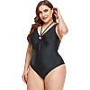 Women's Plus Size Swimwear – One Piece Tummy Control Swimsuit with Elegant Front Pleats and Unique Designs Make You Stand Out and Shine
