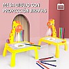Drawing Projector for Kids, Children's Educational Projector Drawing Boards with Lights and Music, Desk Learn to Draw for Children 4-12 Years Old (Yellow)