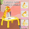 Drawing Projector for Kids, Children's Educational Projector Drawing Boards with Lights and Music, Desk Learn to Draw for Children 4-12 Years Old (Yellow)