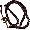 سبحة صلاة اسلامية 99 خرزة AMN-303 مقاس 8 ملم خرز مزينة بقمر ونجوم وشراشيب مناسبة كهدية للحج والعيد ورمضان بني من الامين مسلم جيفت خشب