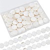 JAZZEEL White Shell Beads Set – 104 Pcs Flat Round 17mm Beads for Jewelry Making, DIY Crafts, Handmade Necklaces – Natural Disc Beads for Women, Christmas Gifts, Art Projects