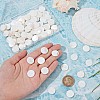 JAZZEEL White Shell Beads Set – 104 Pcs Flat Round 17mm Beads for Jewelry Making, DIY Crafts, Handmade Necklaces – Natural Disc Beads for Women, Christmas Gifts, Art Projects