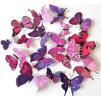 Generic 12pcs Butterfly Plane Wall Sticker Home Decoration Model Om986