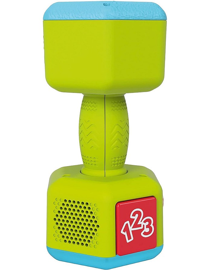Learn Count & Curl Dumbbell - Educational Baby Rattle with Music, Lights, and Learning Songs - Fitness-Themed Sensory Toy for Infants & Toddlers