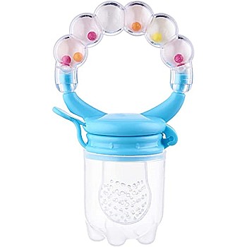 Little Fish 2-in-1 Joyful Fruits and Vegetables Feeder and Rattle - Blue